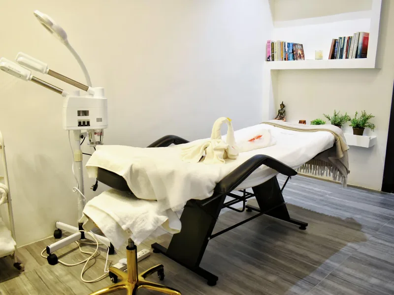 Facial treatment room with facial steamer at Facial Bar, Victoria Island, Lagos