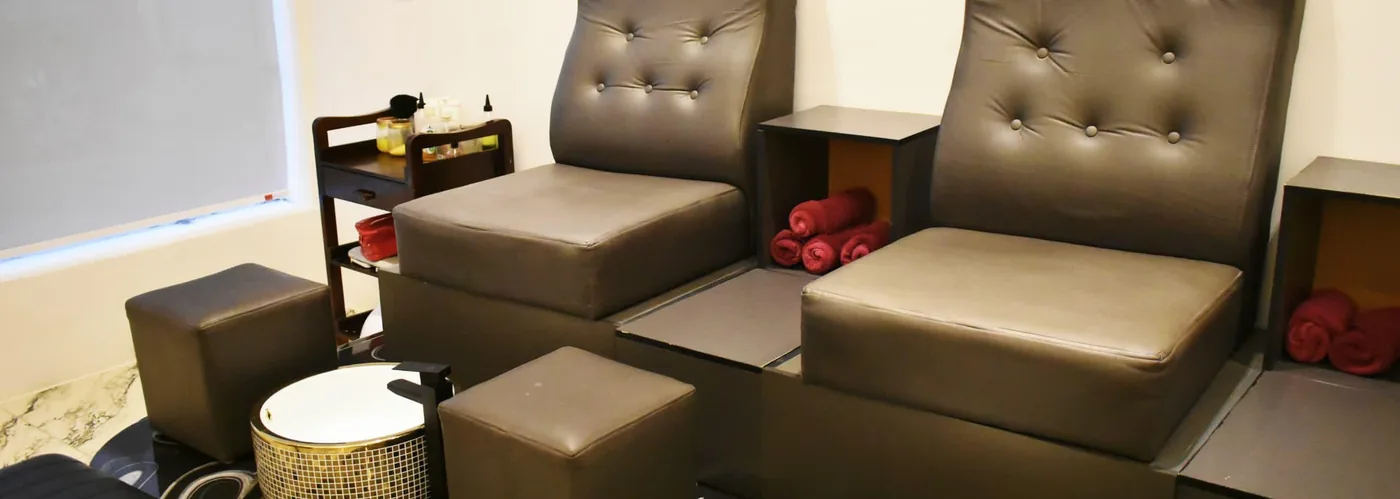 Leather pedicure chairs at Facial Bar, Victoria Island, Lagos