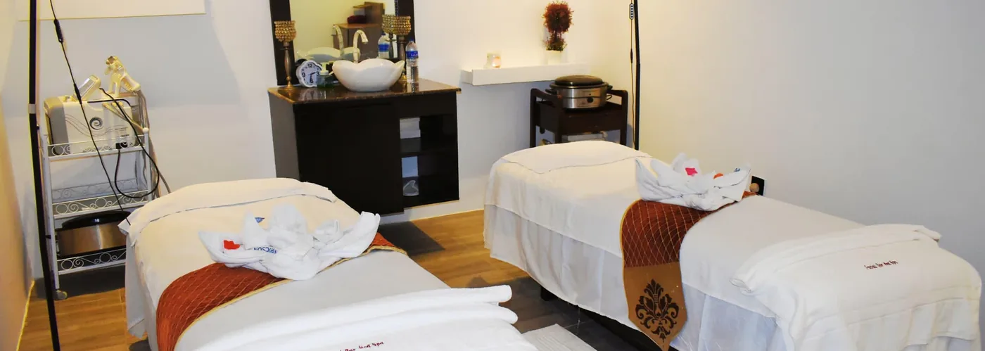 Twin treatment room at Facial Bar spa, Victoria Island, Lagos